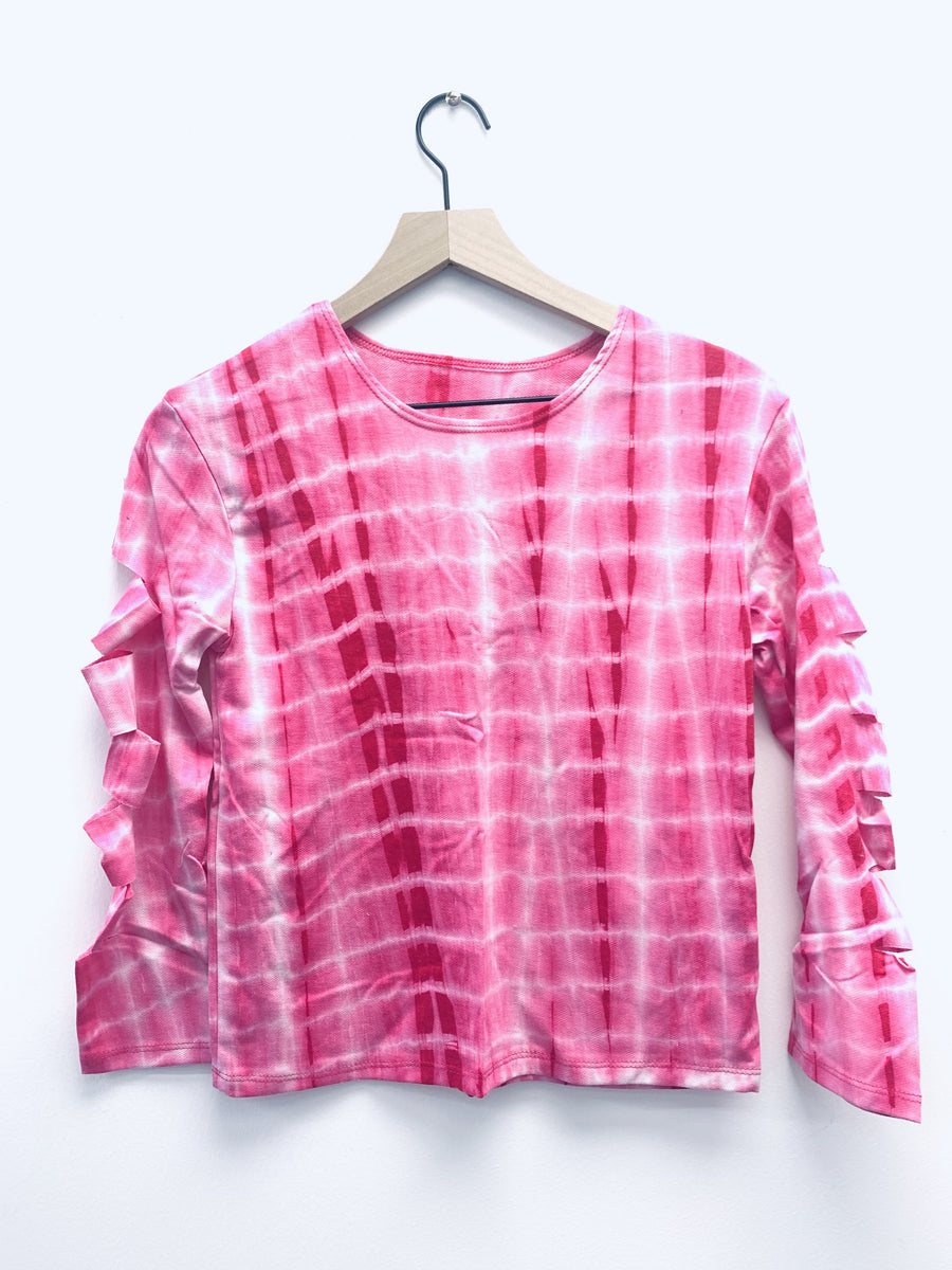 Laser Cut Sleeve Pink-Fanilu 