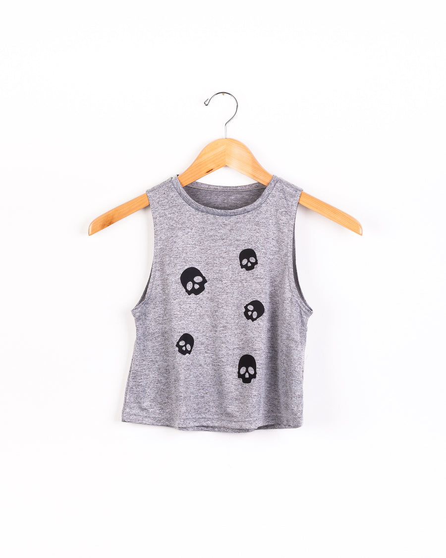 Skulls Gray Tank-Tanks-Fanilu 