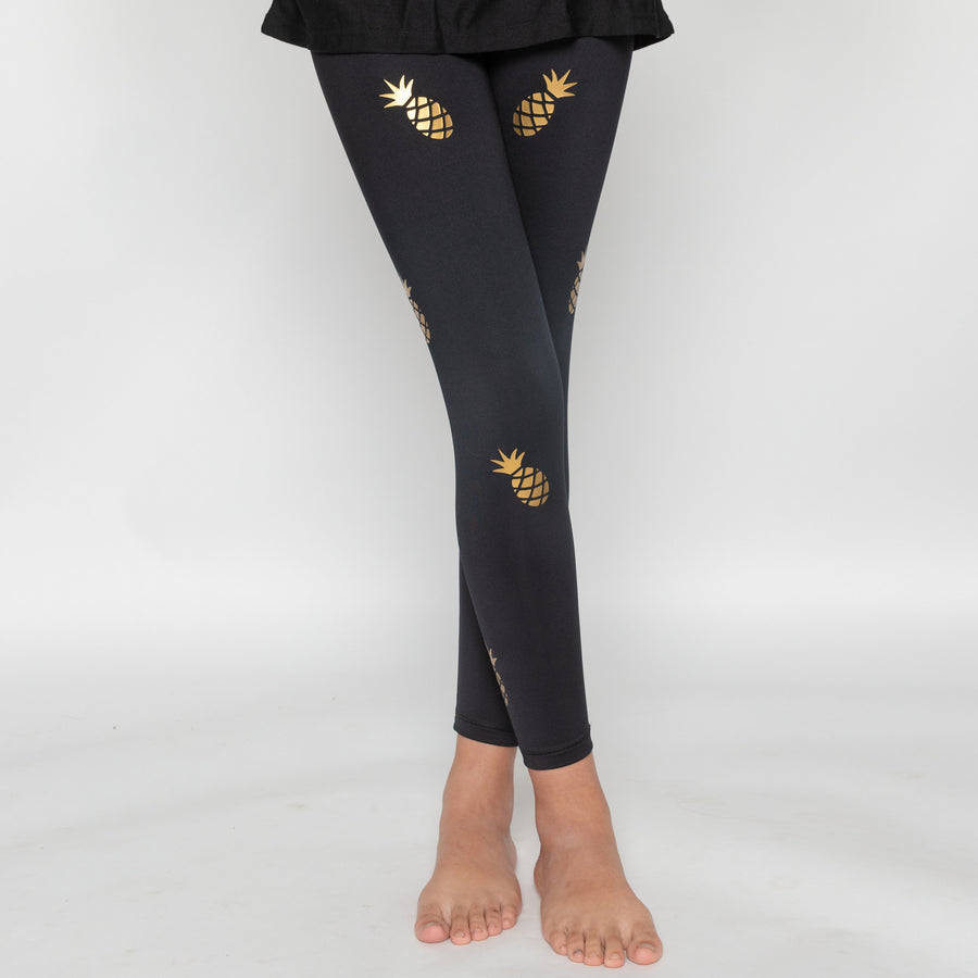 Pineapple Gold Leggings-Legging-Fanilu 