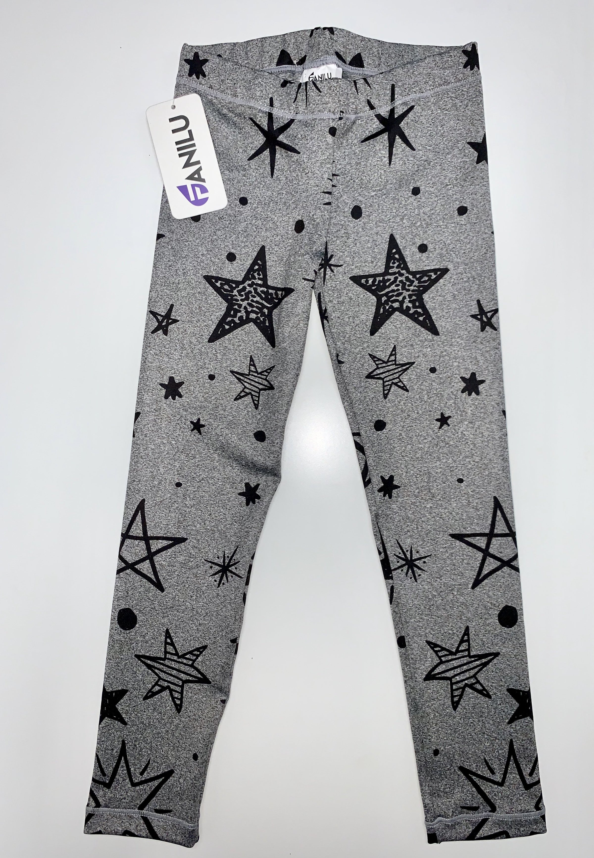 Leggings Stars, Leggings grau mit Sternenprint