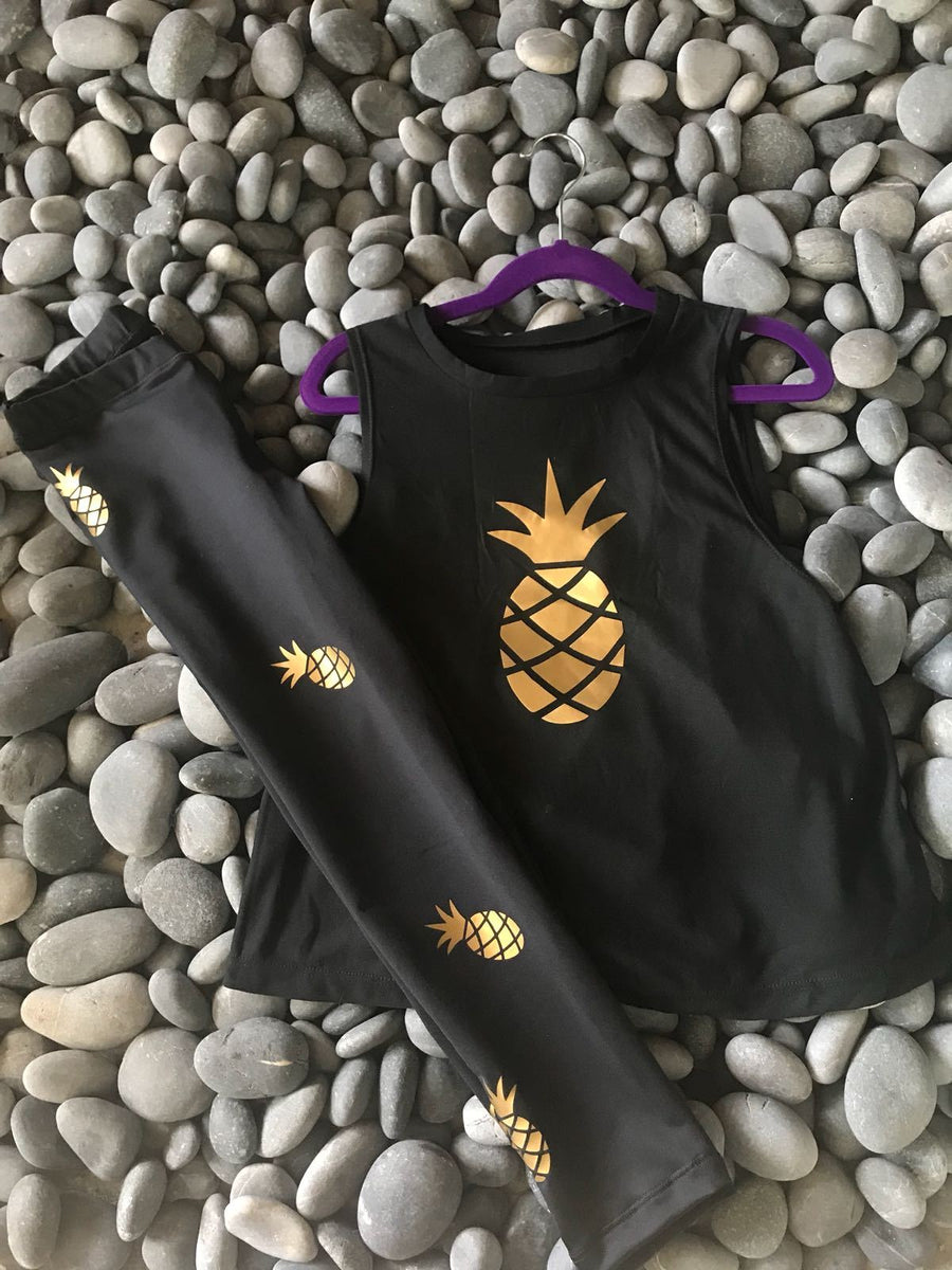 Pineapple Gold Leggings-Legging-Fanilu 