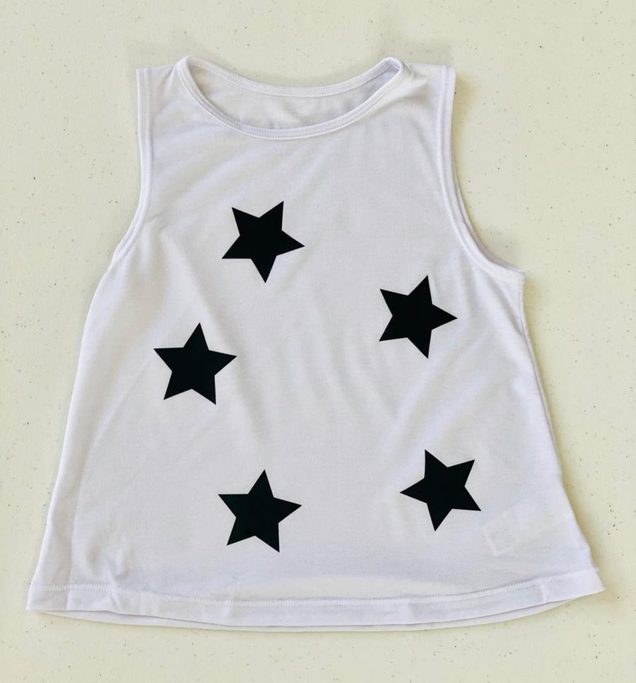 Tank White Black Stars